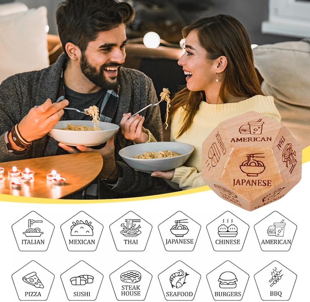 Valentine'S Day Date Night Gifts for Couples Naughty Dice for Her Him Boyfriend Girlfriend Anniversary Steel Gifts for Husband Wife Bride Groom Wedding Engagement Birthday (Love + Food) image number 1