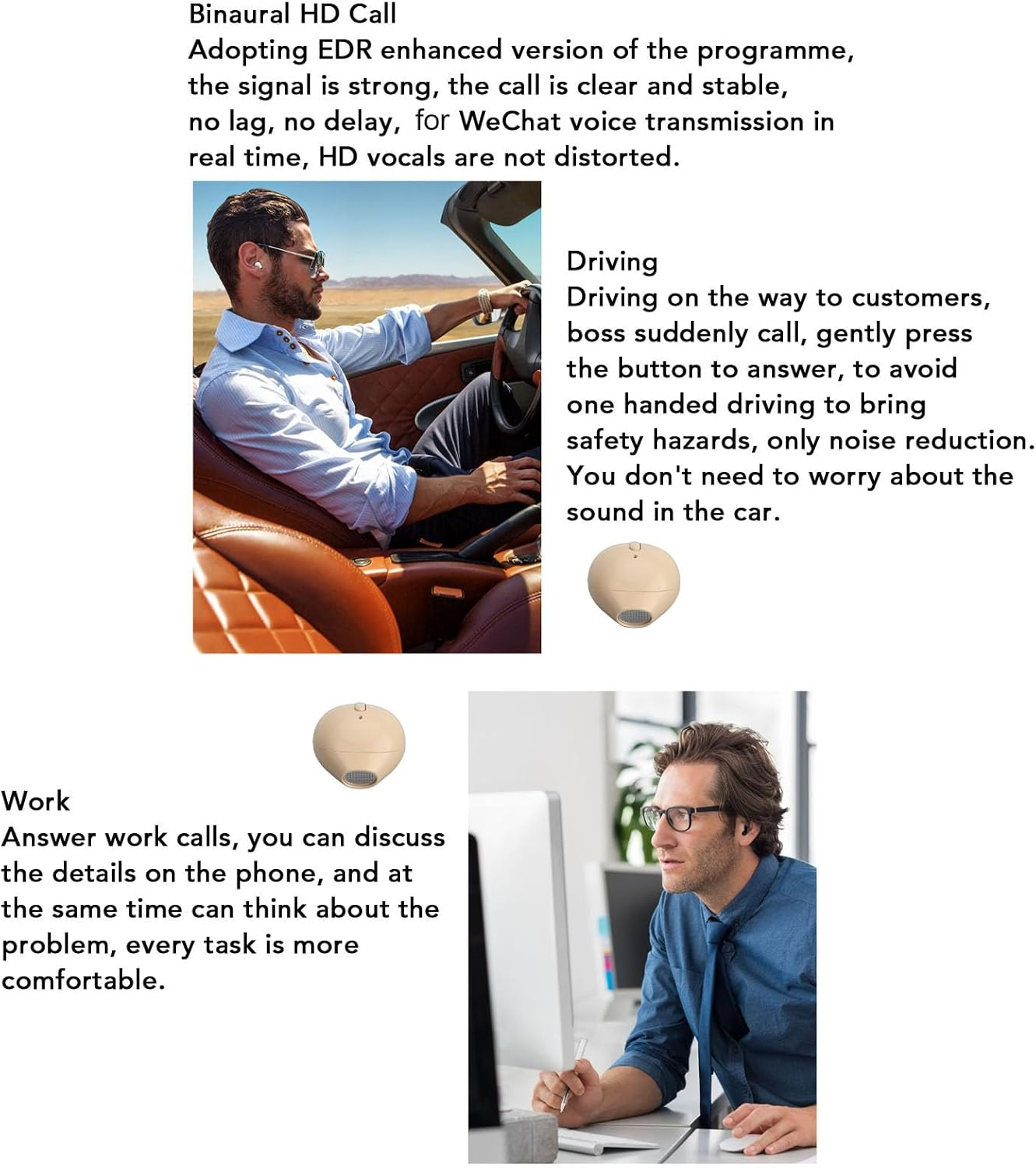 Mini Wireless Earbuds, Bluetooth Noise Cancelling Headphones, Super Long Endurance Sports Headset for Workout Gym TV Travel (Skin Color) image number 3