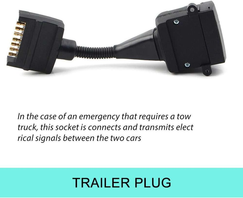7 Pin Plug to 12 Pin Flat Socket Trailer Adaptor Caravan Wiring Connector 4Wd image number 3