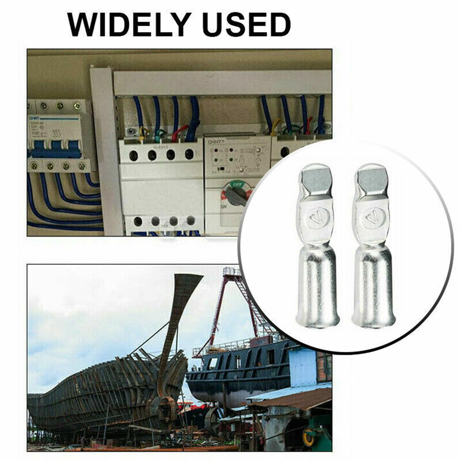 Leona Co 20X 50 Amp Copper Terminals Connector for 50A Anderson Style Plugs Contacts Assortment Kit