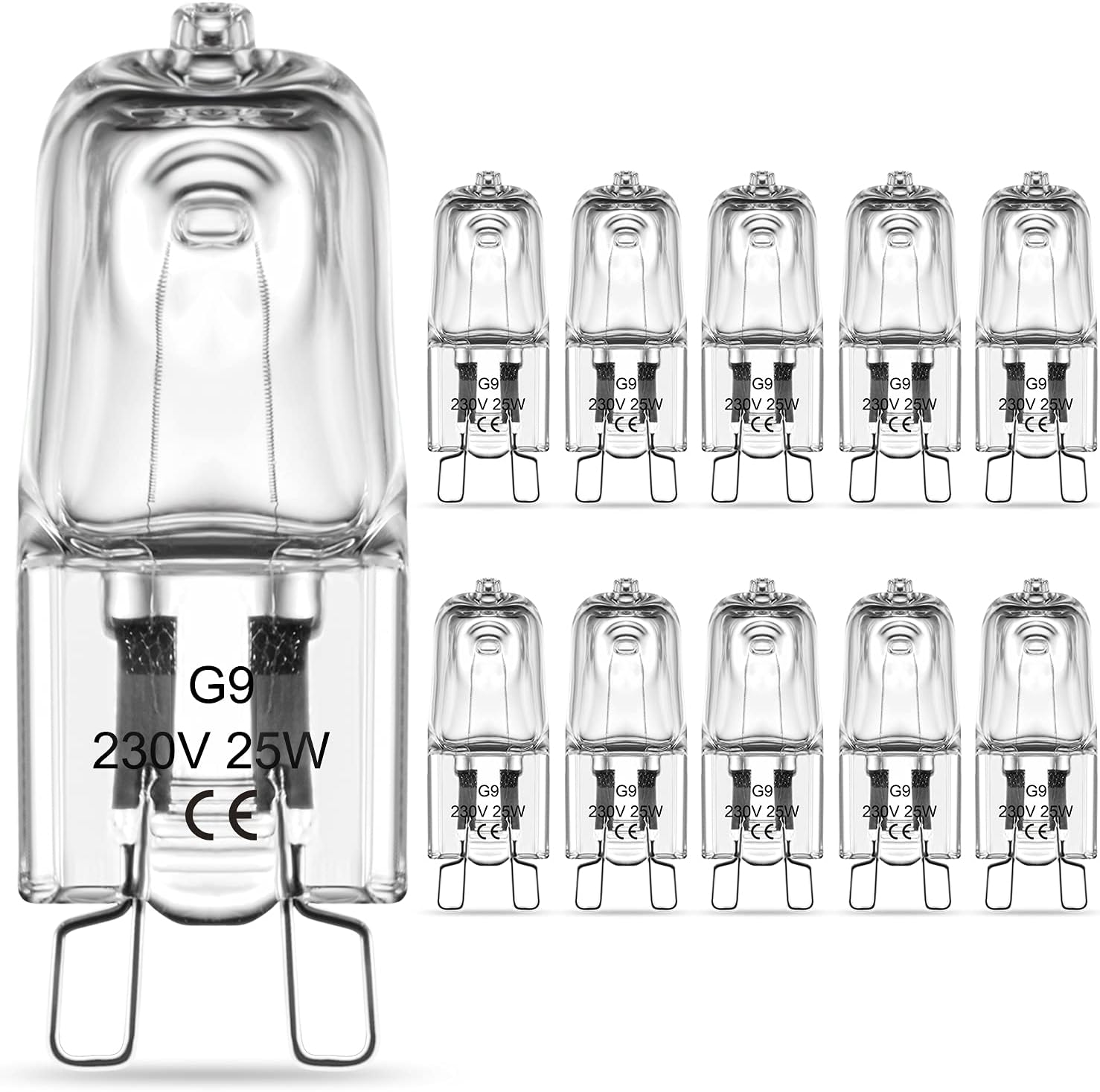 G9 Halogen Oven Bulbs 40W, Clear Capsule G9 Halogen Light Bulbs Warm White 2700K, 230V 300 Degree C Heat Tolerant G9 Cooker Hood Bulb for Oven and Microwave Oven Cooker, 360&deg; Viewing Angle, 5 Pack