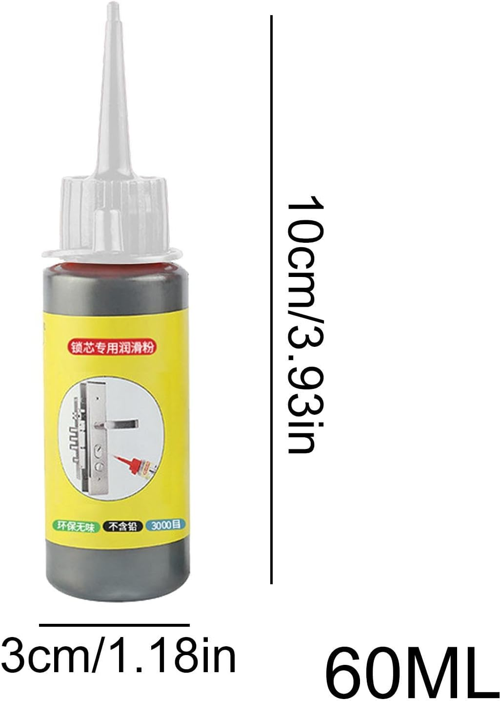 Graphite Powder,60Ml Non-Volatile Multi-Purpose Keys Lubricating Powder | Keys Maintenance Supplies for Bearings, Door Lock Hinge, Keys, Door Guides, Window Guides Novent image number 5