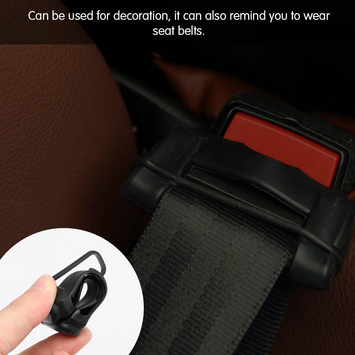 Car Safety Belt Buckle Covers, 2PCS Universal Seat Belt Clips Cover, Anti-Scratch Silicon Seat Belt Buckle Protector, Car Interior Accessories image number 3