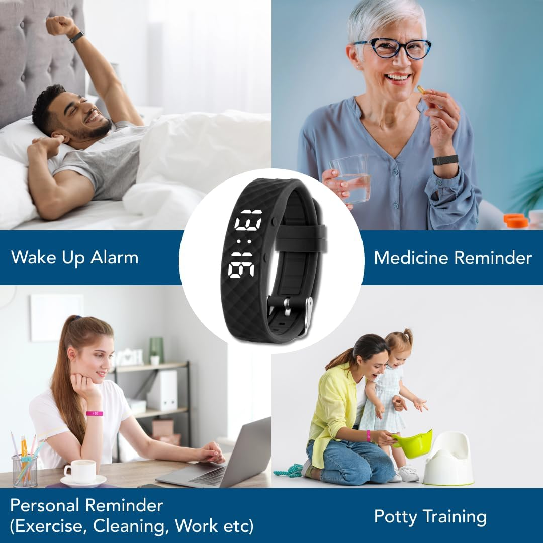 Vibrating Alarm Reminder Watch - with up to 10 Personal Alarms or Pill Reminders per Day image number 2