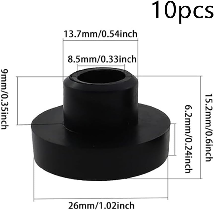 Fuel Tank Bushing, Wanfoou 10-Pcs Fuel Tank Grommet Bushing, Universal Nitrile Rubber Fuel Tank Bushing Compatible with Lawn Mower, Garden Tractor and Generator