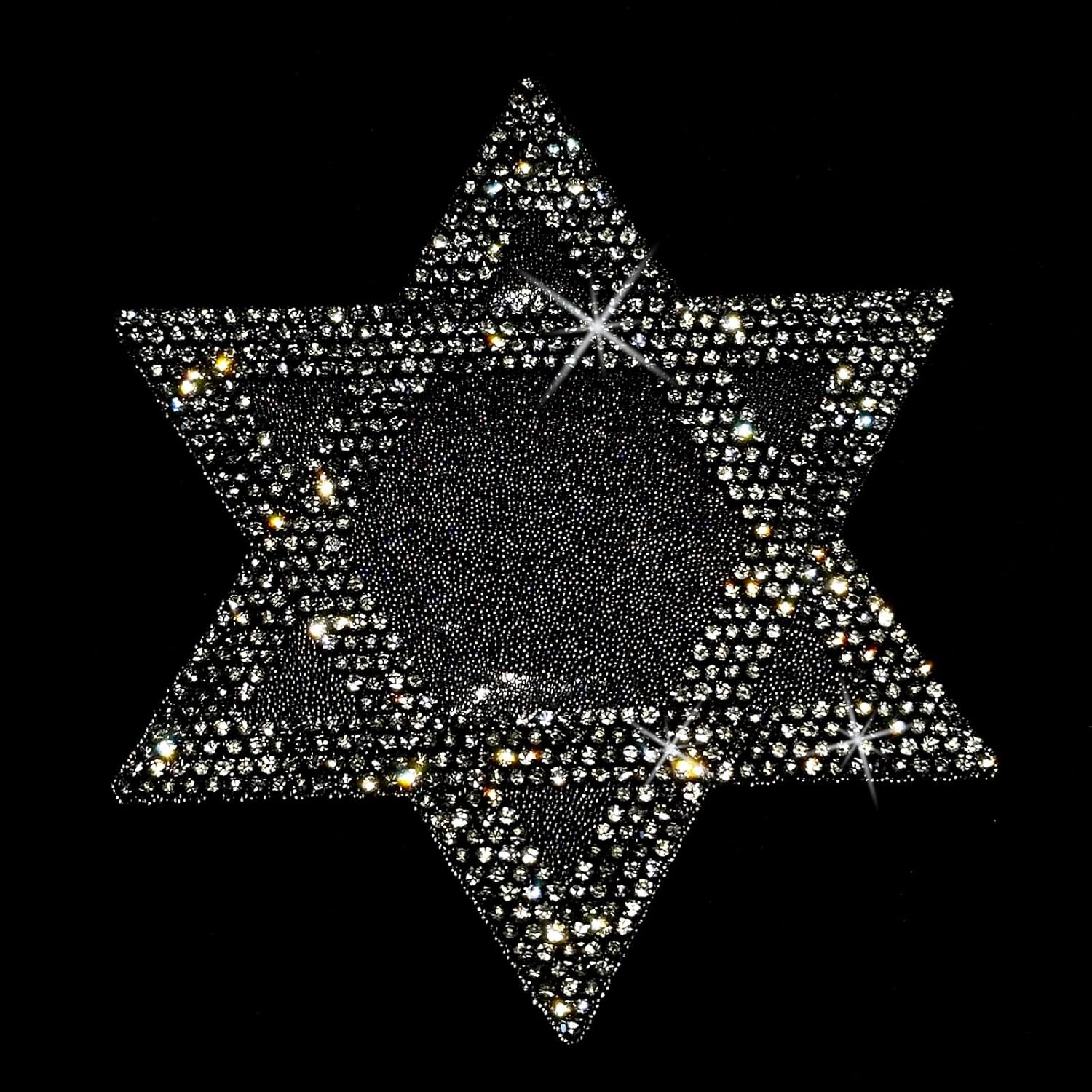 Bling Star of David Rhinestones Decal, Sparkling Bedazzled Jewish Israel Symbol Waterproof Crystal Anti-Scratch Sticker 4'' Height image number 2