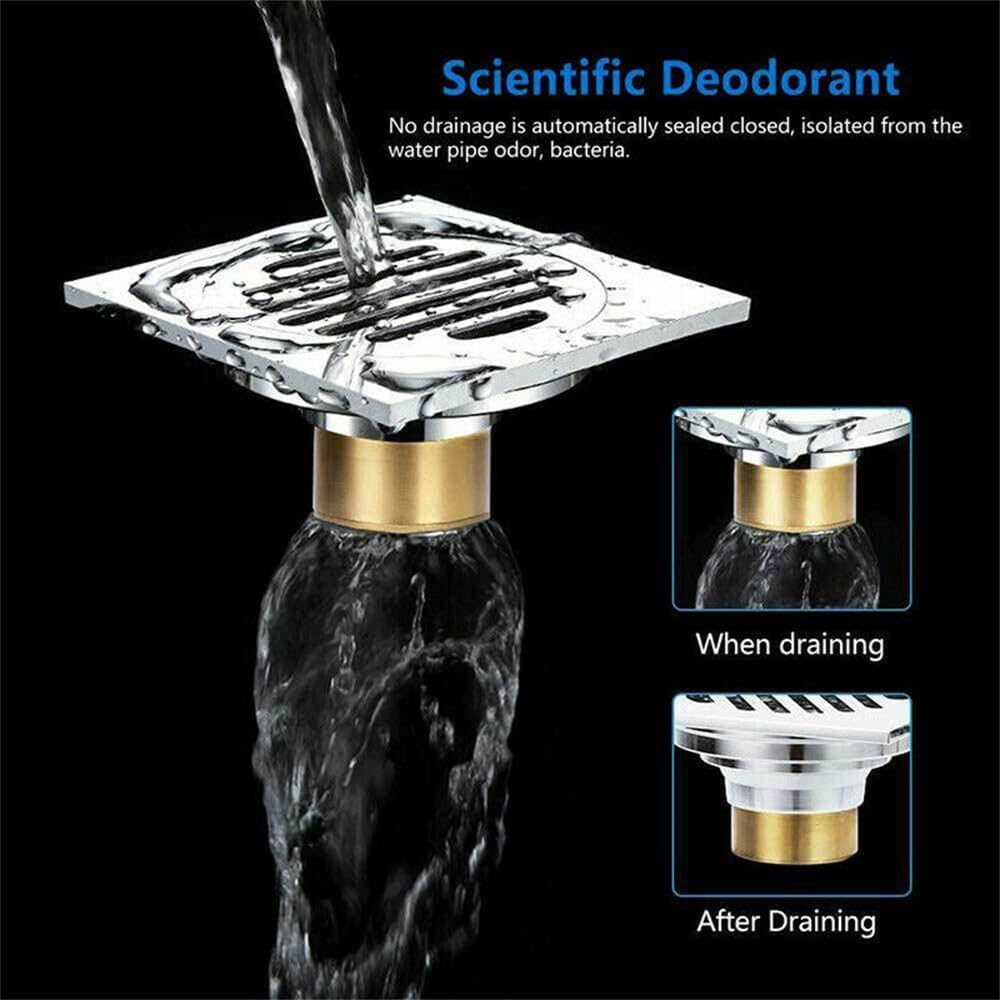 Tile Insert Floor Waste Shower Grate Drain Brass Bathroom Shower Kitchen AU image number 1