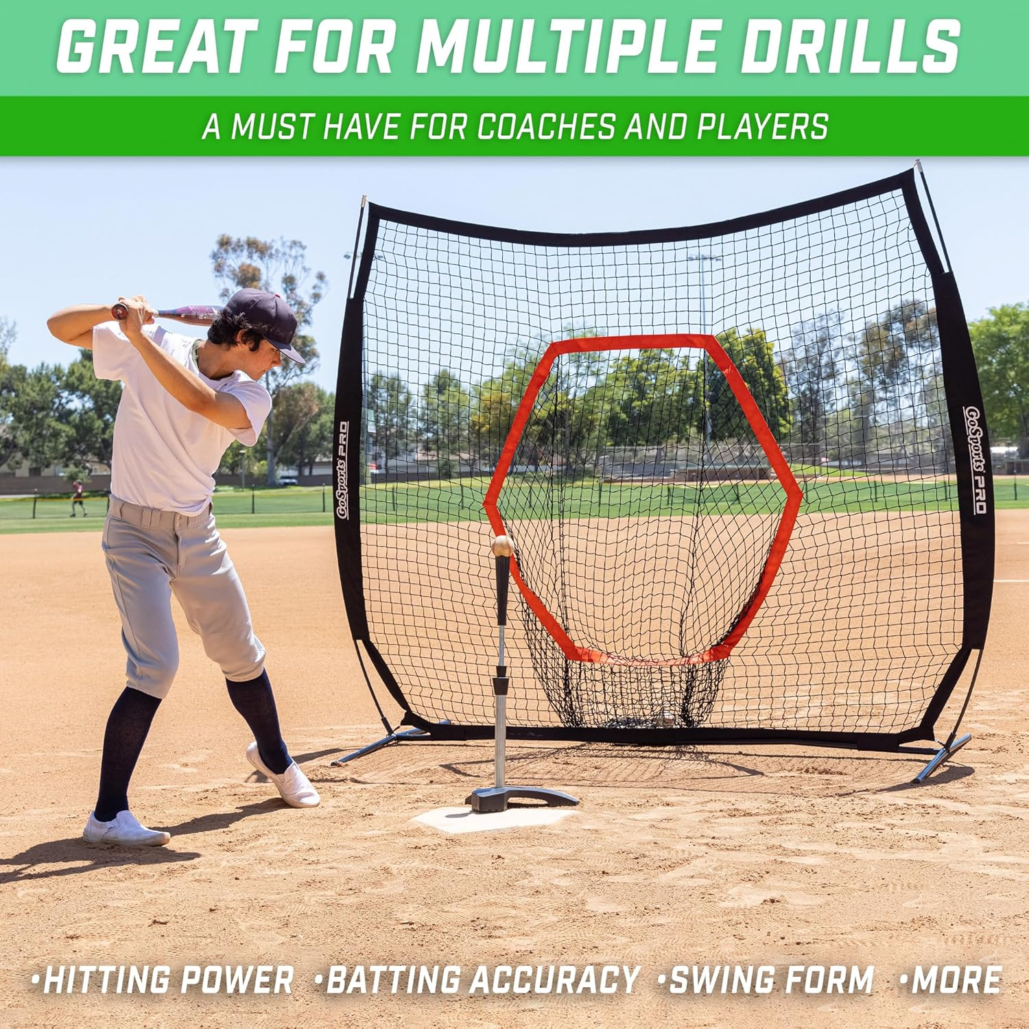 Gosports Baseball & Softball Pro Batting Tee with Heavy-Duty Tripod Base Design and Adjustable Height image number 1