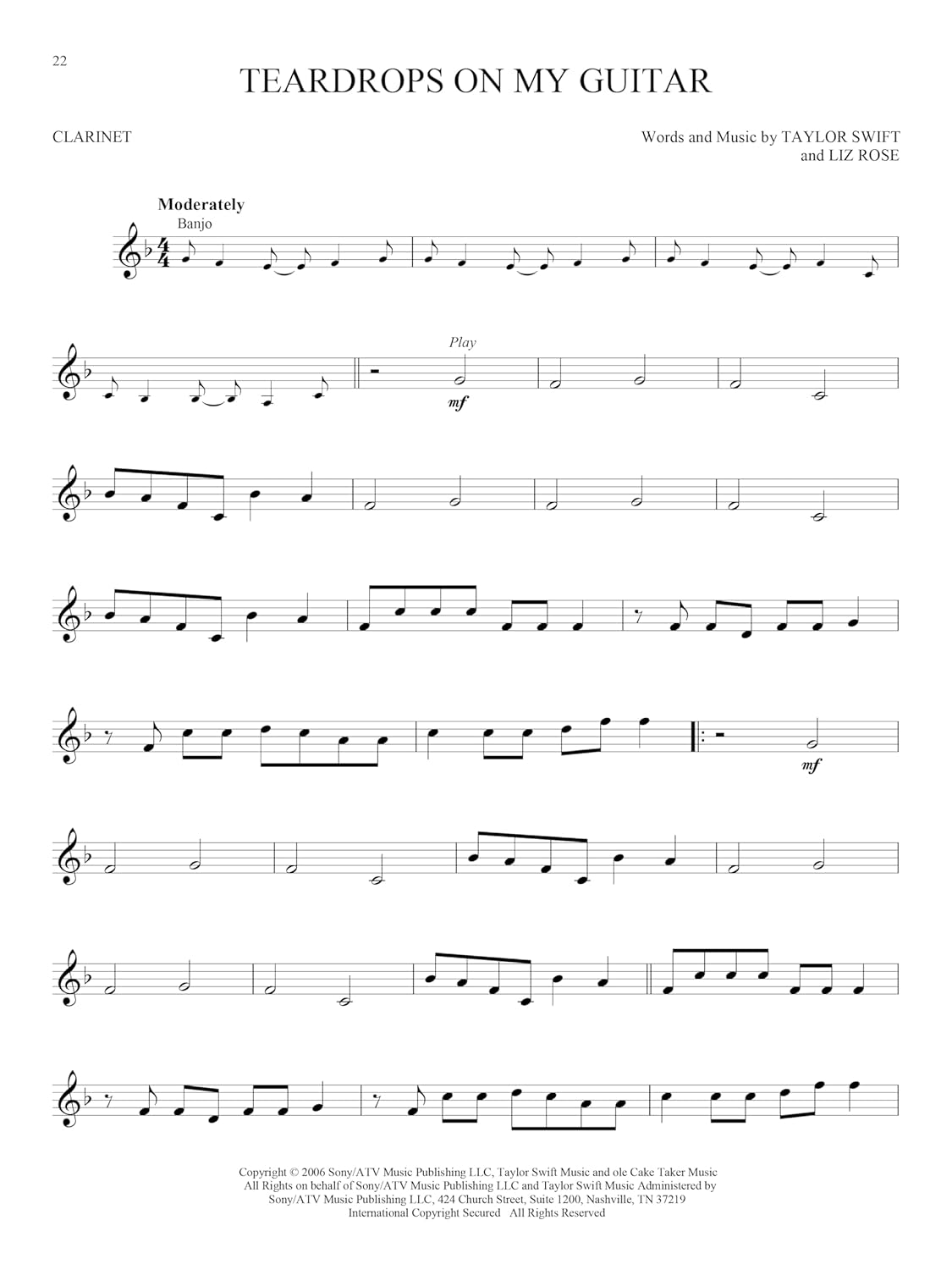 Taylor Swift for Clarinet - Instrumental Play-Along Cd/Pkg: Clarinet Play-Along Book with Online Audio image number 5