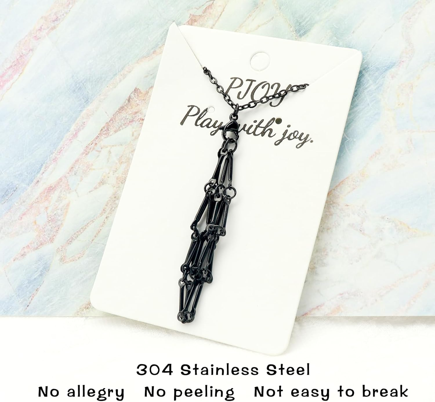 PJOY DND Dice with Necklace Dice Cage Interchangeable D20 Dice for Dungeons and Dragons Gamers DND Gifts-Black image number 2