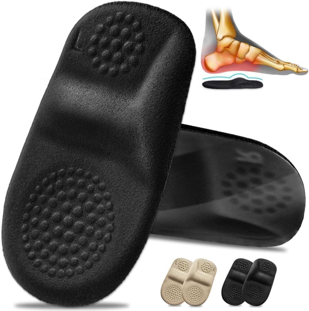 Plantar Fasciitis Inserts, Heel Pads Cushions for Achilles Tendinitis, Heel Cups for Heel Pain, Heel Spurs, Heel Lifts for Women & Men - 1 Pairs (Black, S (35-39)) image number 4