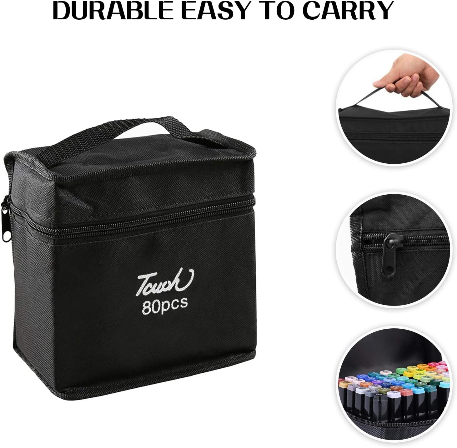 80 Colors Alcohol-Based Brush Drawing Markers, PIOGHAX Double Tipped Coloring Permanent Alcohol Art Markers with Case for Drawing, Sketching, Manga Comic Illustrations Cartoons