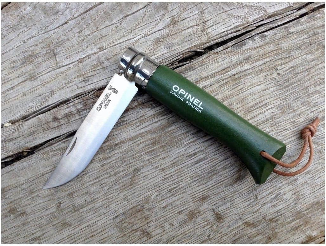 Opinel Colorama Stainless Steel #08 Trekking Knife, Khaki, 8.5 Cm Blade Length - Red image number 2
