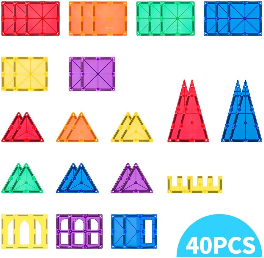Magnetic Tiles Kids Toys STEAM Magnet Toys for Toddler Magnetic Blocks Building Toys Preschool Learning Sensory Montessori Toys for 3+ Year Old Boys and Girls, Safe Creativity Toddler Kids Toys