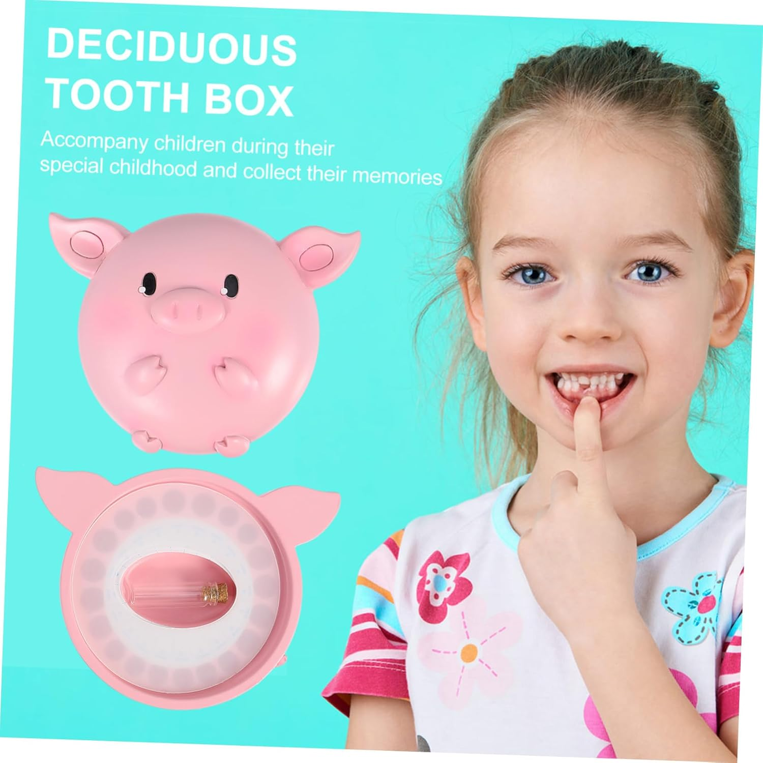 HANABASS Deciduous Tooth Box Cartoon Teeth save Girl Storage Case for Preservation Keepsake for Fairy image number 3