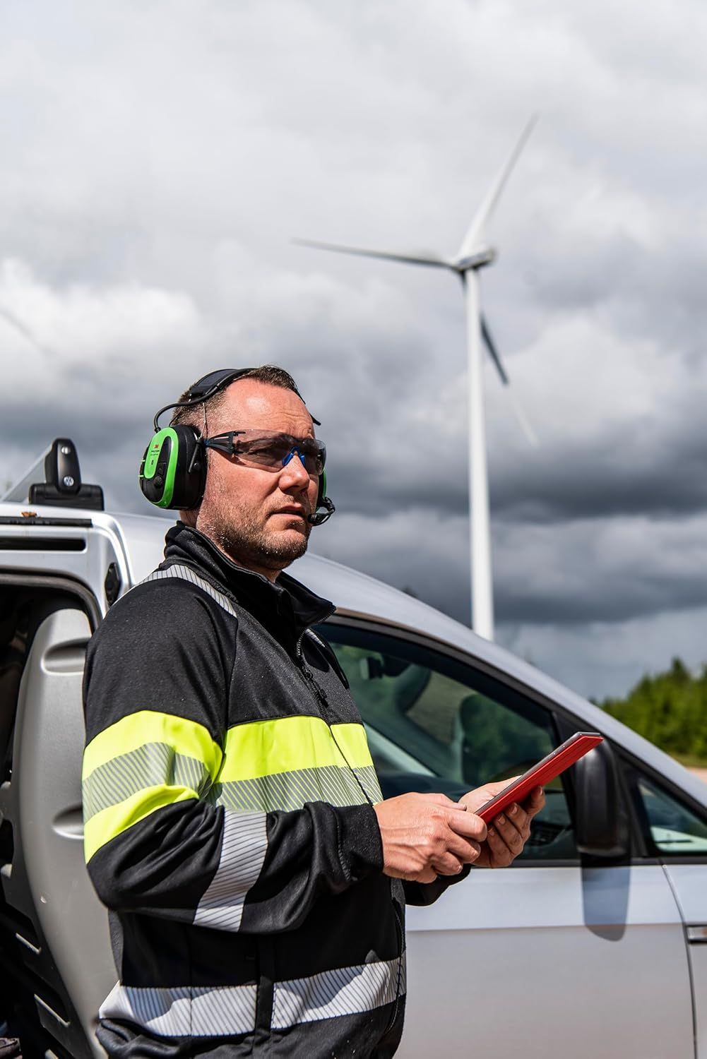 3M&trade; PELTOR&trade; WS&trade; Alert&trade; XPV MRX21A1WS7 Headset, Powerfyle&trade; Cell, App, Headband, Multipoint Bluetooth, Green, 10 Ea/Case image number 1