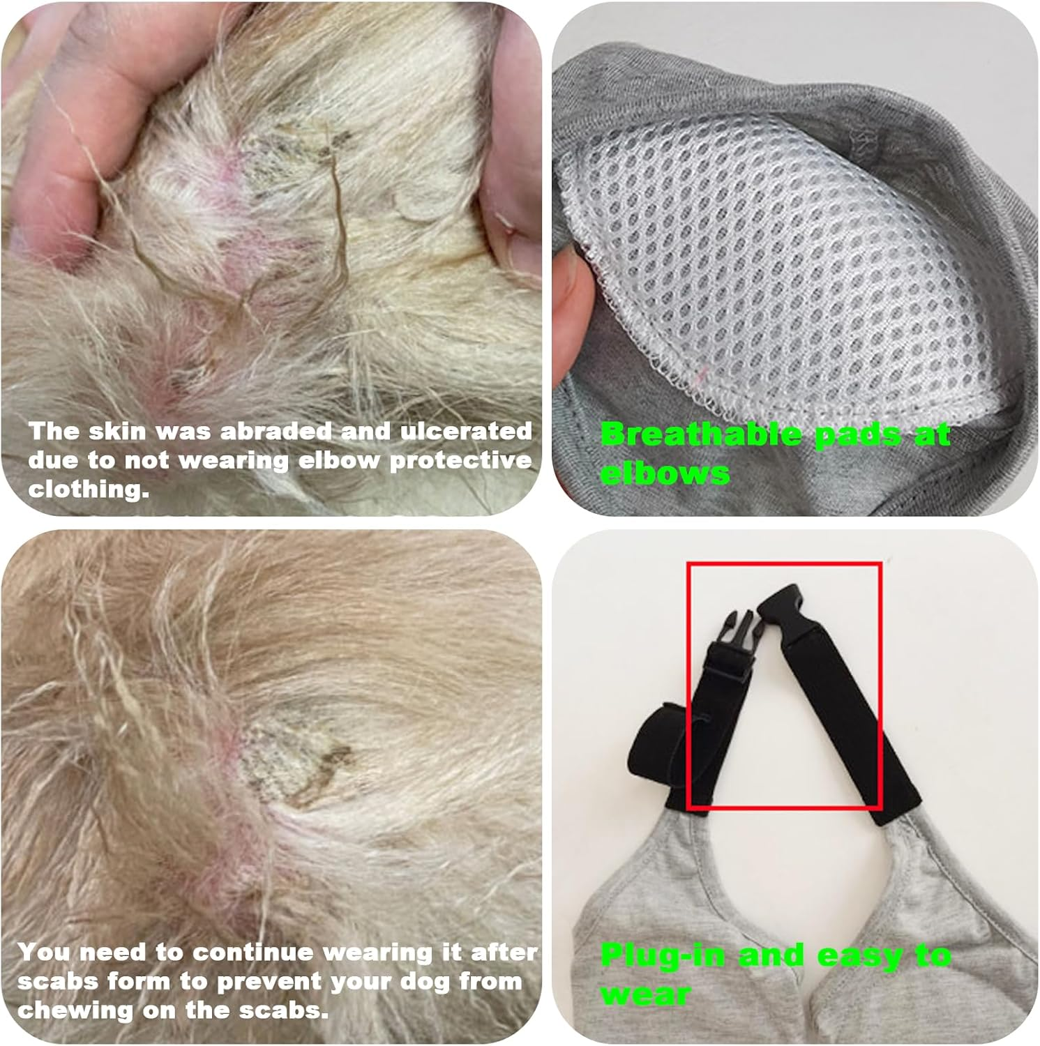 Dog Front Leg Braces Recovery Sleeve, Pet Dog Front Leg Hock Brace Elbow Protector, Pet Knee Brace Wounds for Medium Large Dogs (2XL, Grey) image number 4