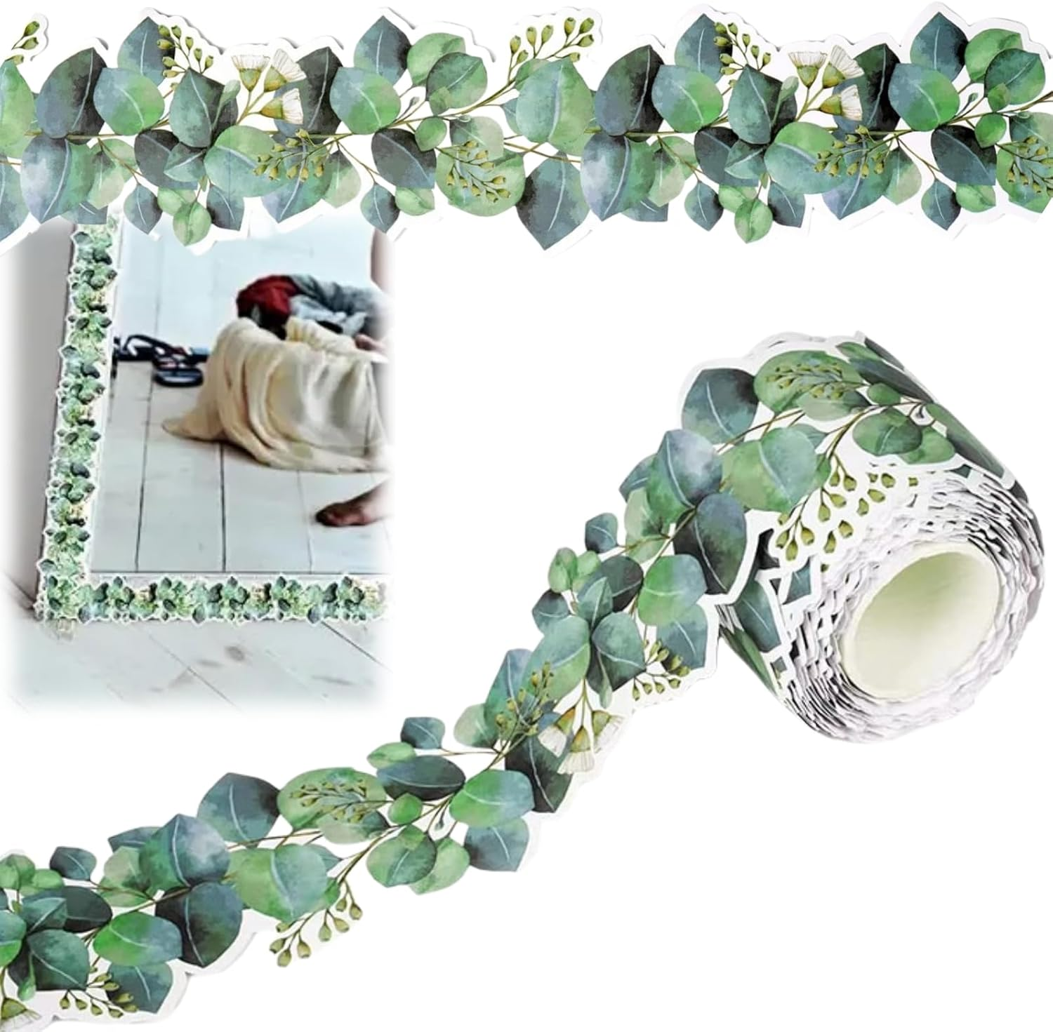 Display Borders for Classrooms,Display Board Borders,Eucalyptus Border Bulle-Tin Board,Bulle-Tin Board Border,Display Border Roll,Green Display Borders Classroom Decoration,Wall Decals Border image number 6