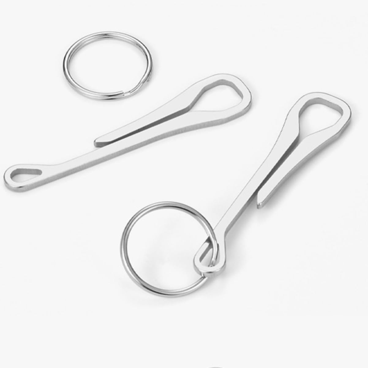 POPETPOP 2Pcs Stainless Steel Keychain Hooks for Bag Quick-Release Buckle Key Ring Hanging Buckles Practical Keychain Clips for Keys Wallet Pouch image number 4