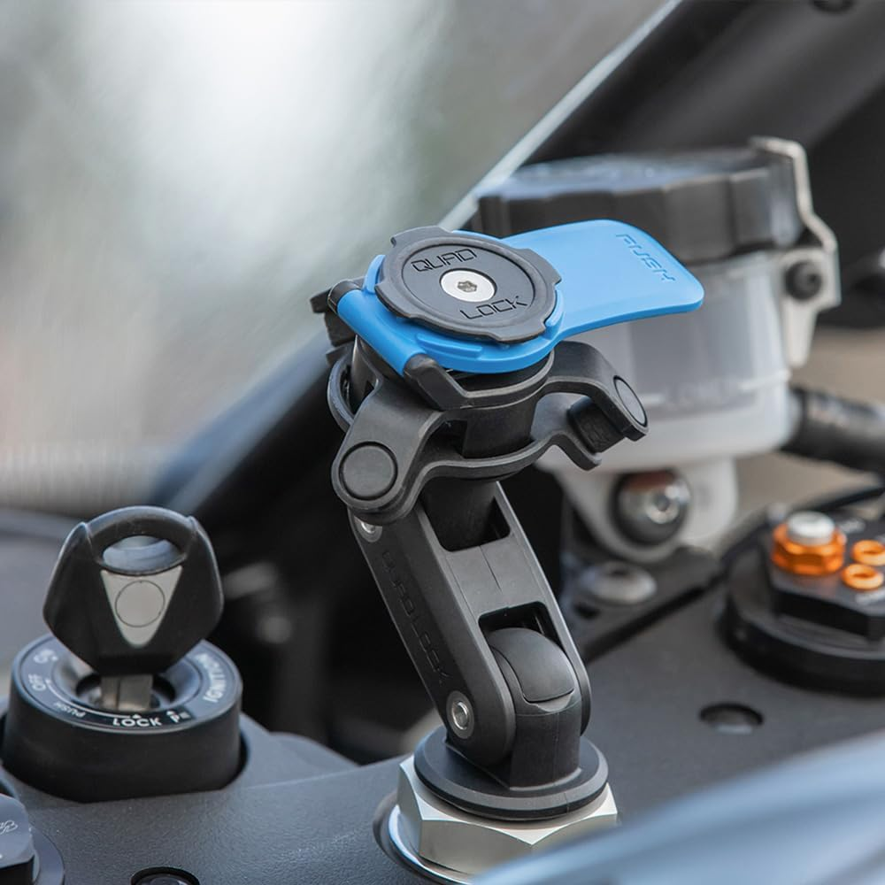 Quad Lock Motorcycle Handlebar Phone Mount Kit with Vibration Dampener and Iphone 15 Pro Max MAG Case image number 1