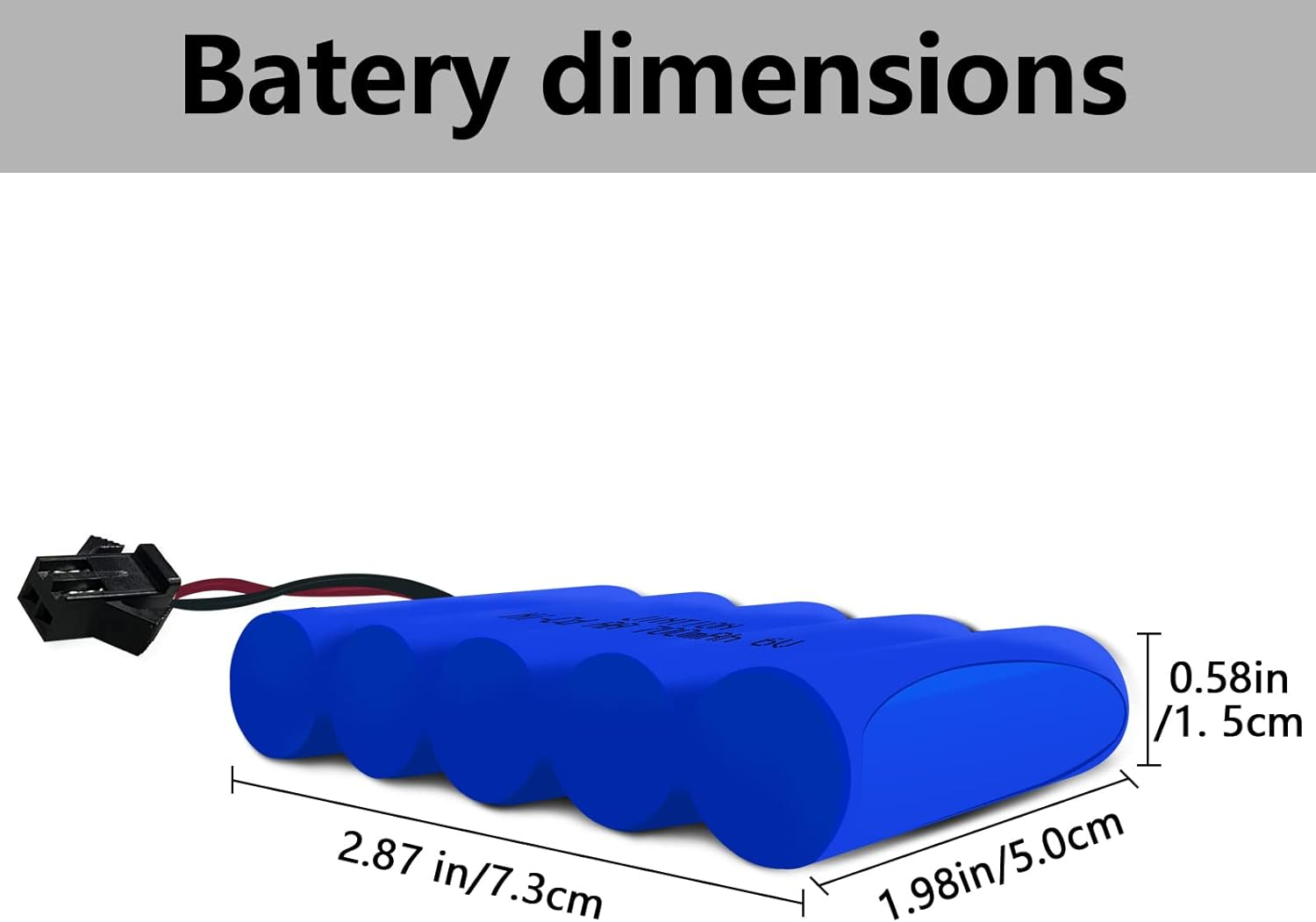 2 Pack 6.0V 700Mah Ni-Cd AA Rechargeable Battery Pack SM2P Plug and 2 USB Charger Cable Fit for RC Truck 29Cm Amphibious Stunt RC Cars Vehicles 6V 700Mah and USB 2