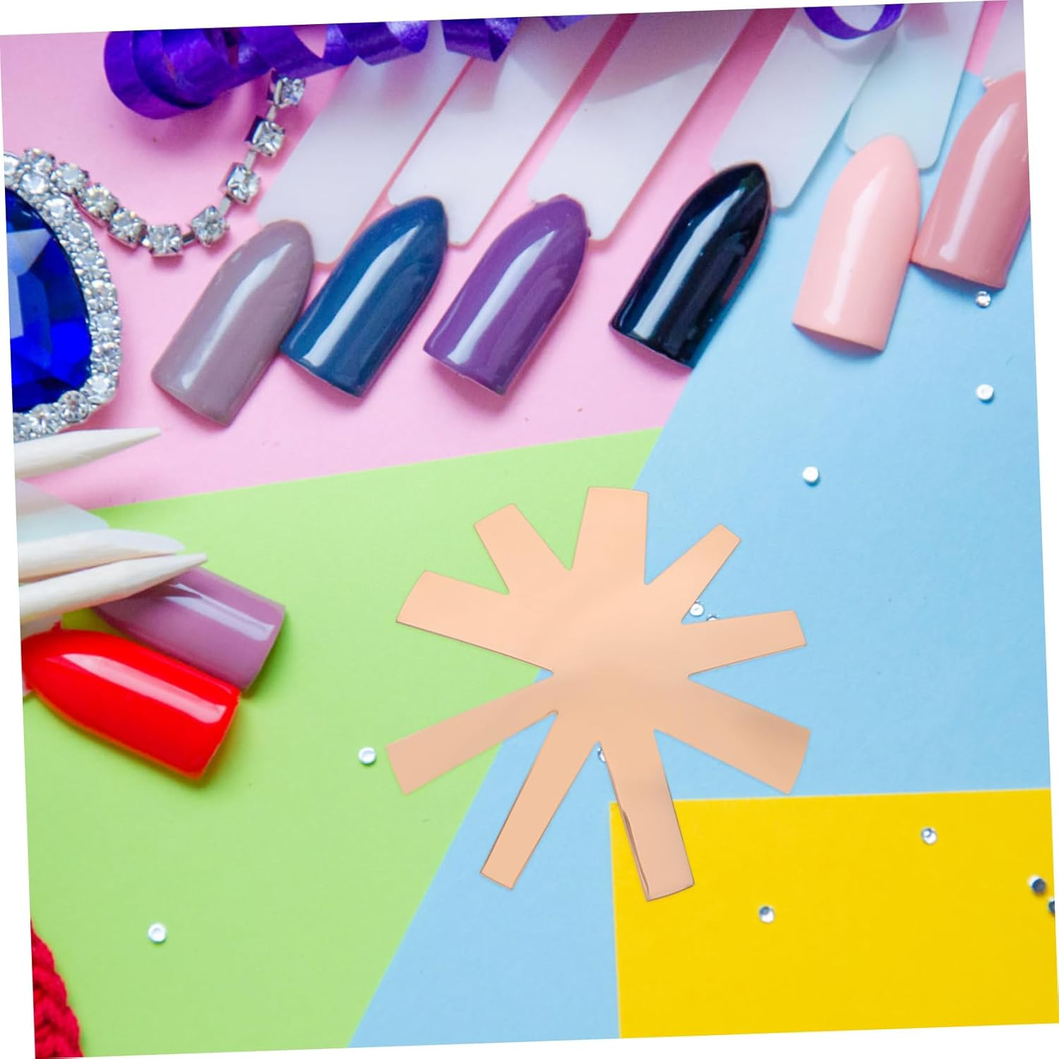 Ipetboom French Manicure Nail Template Metal Edge Trimmer Nail Shaping Tool for Precise French Tip Design Easy to Use in Stylish Rose Gold