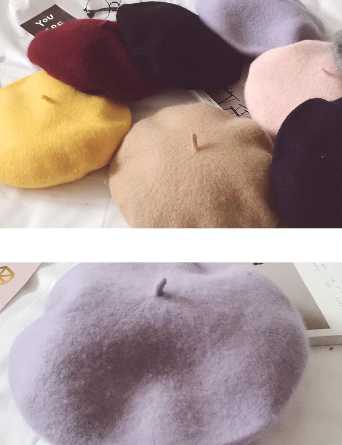 Legou Wool Solid Color Parent-Child Beret image number 6