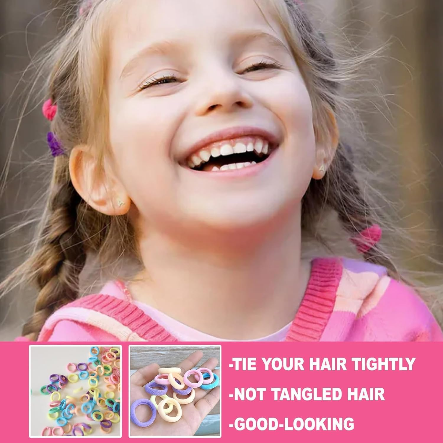 YJSPARKK 112 Pack Hair Ties,Kids Toddlers Girls Elastics Hair Bands No Damage Multicolor Colorful Small Seamless Ponytail Holders for Thick Thin Hair image number 4
