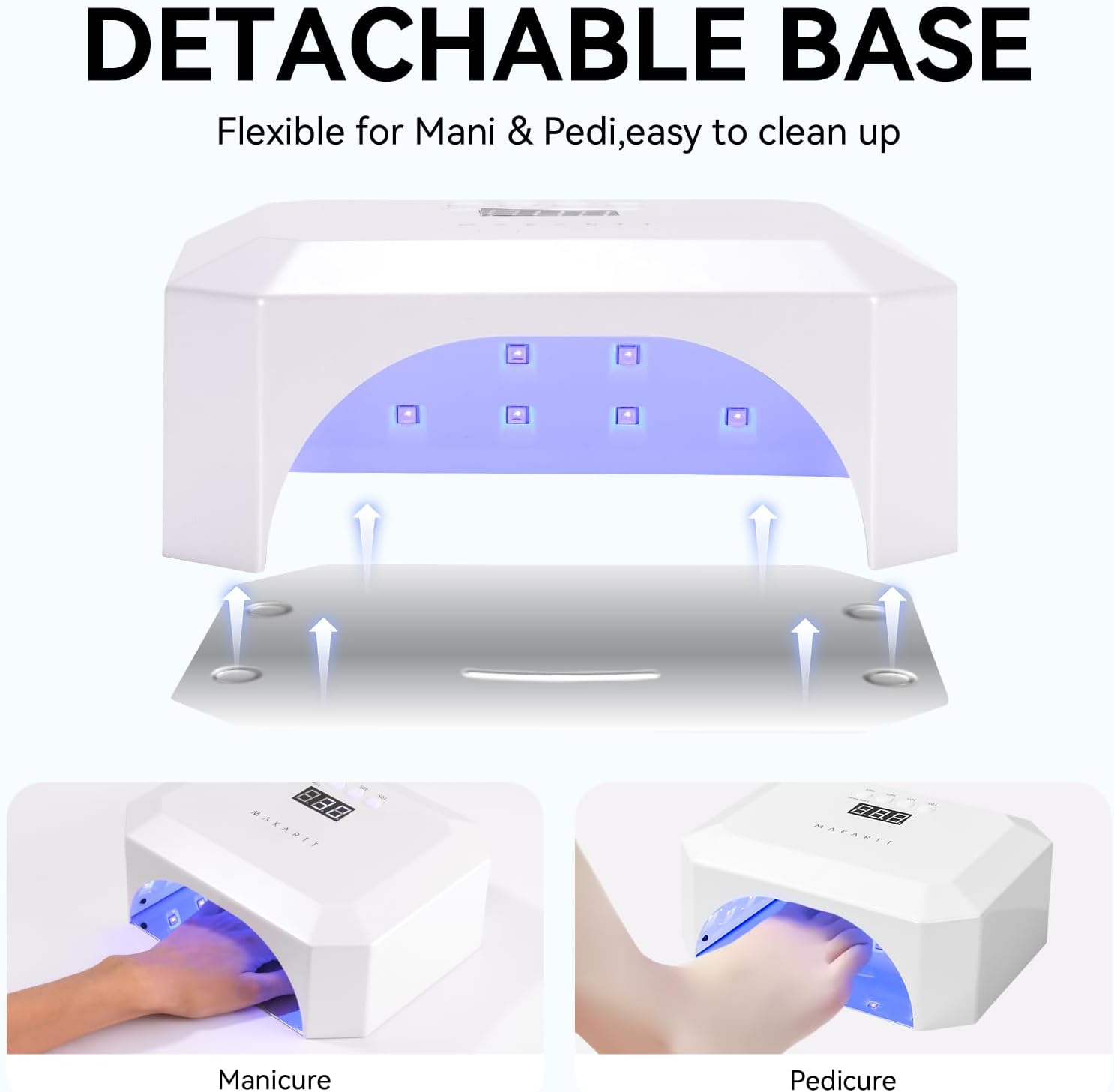 Makartt UV LED Nail Lamp: UV Light for Gel Nails Rechargeable Aurora 36W Gel Lamp with 4 Timers & Auto Sensor Professional Fast Curing Cordless Nail Light for Home Salon Manicure image number 1