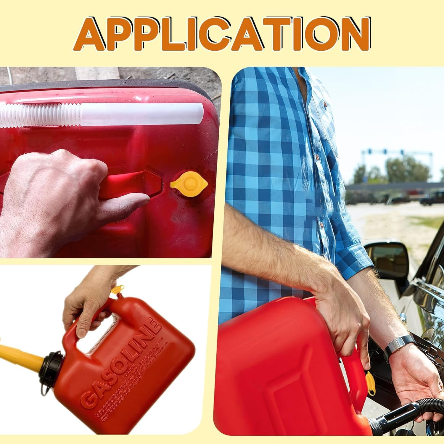 10 Pack Small Universal Can Vent Cap Yellow Fuel Gas Can Jug Vents Gas Can Vent Caps Replacement Vent for Gas Can Compatible with Chilton Briggs Rotopax Gott Anchor Plastic Gas Can Vent Caps image number 3