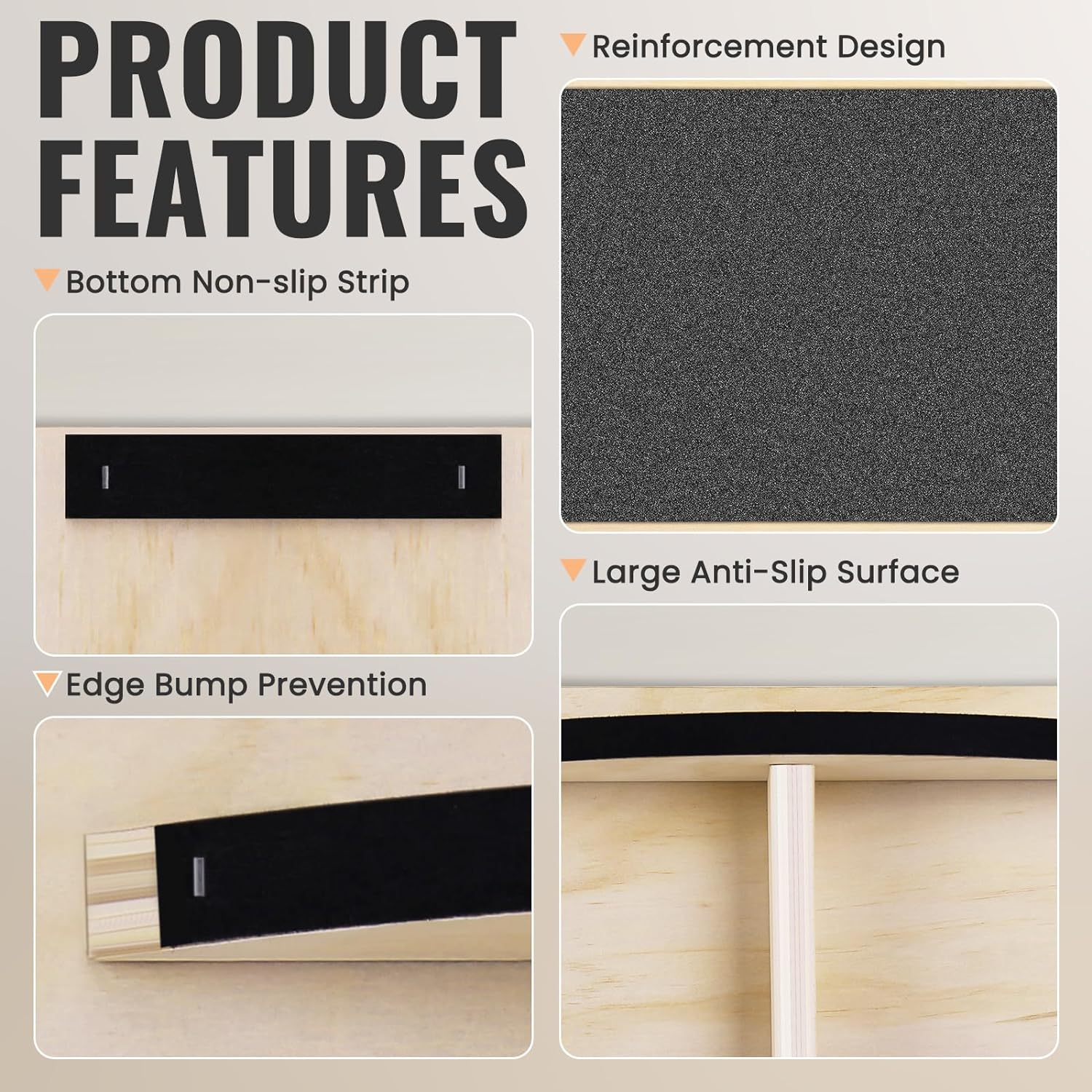 Balance Board Professional Wobble Board for Adults Anti-Slip 350LBS Balance Boards for Physical Therapy Standing Desk Core Strength Wooden Balance Board Rocker Board image number 1