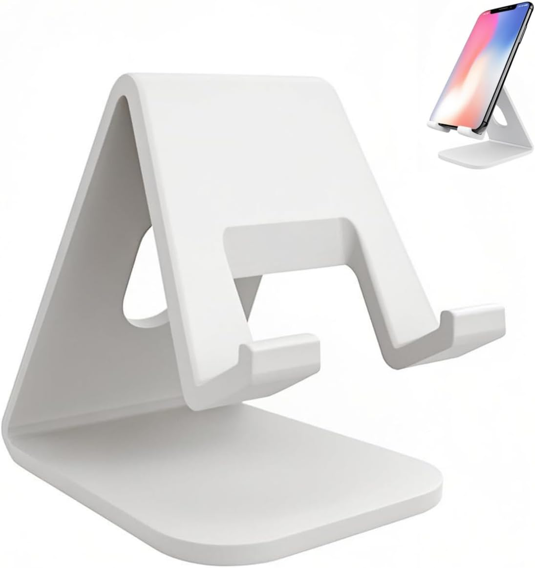 Cell Phone Stand, 2 Pack Plastic Desktop Holder Compatible with Iphone 16/15/14/13/12/11/SE, Android Smartphones & Tablets, Desk Accessories image number 1
