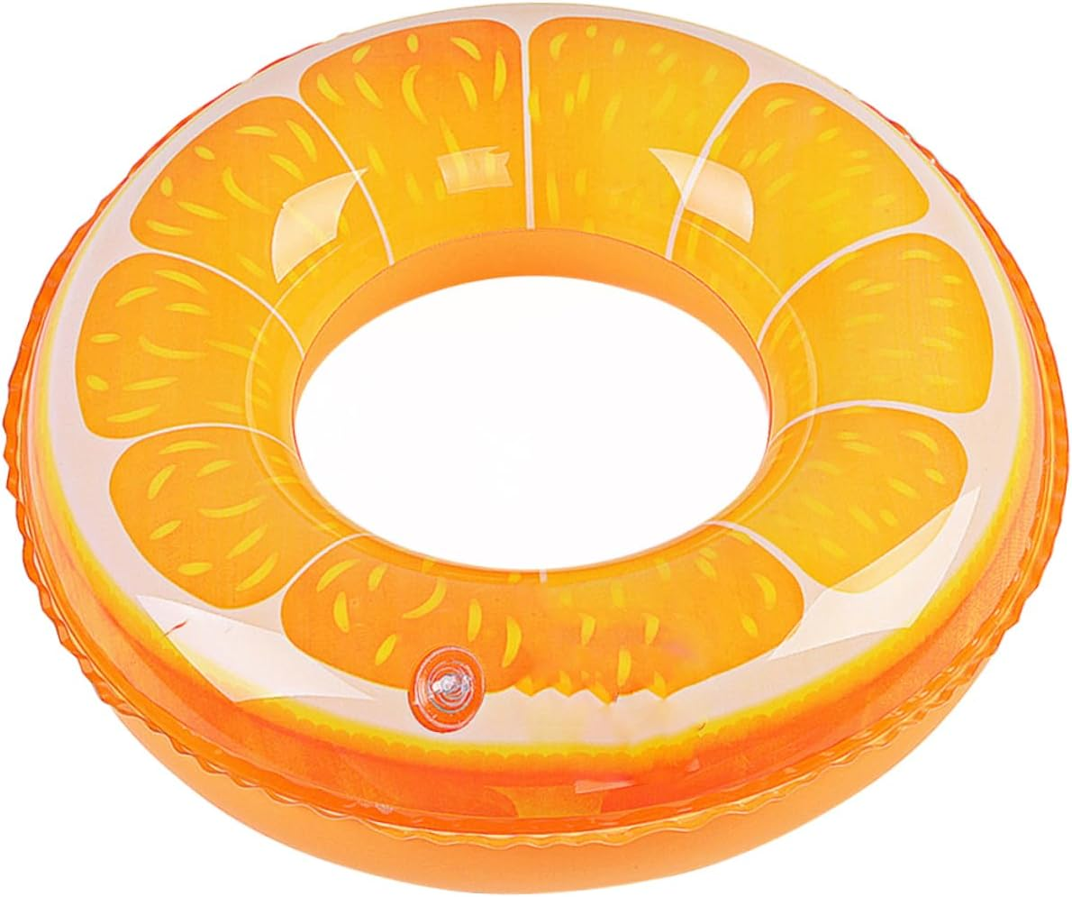 Alasum Orange Printed Inflatable Swimming Pool Ring Boys and Girls Pool Toy Fun Fruit Design image number 3