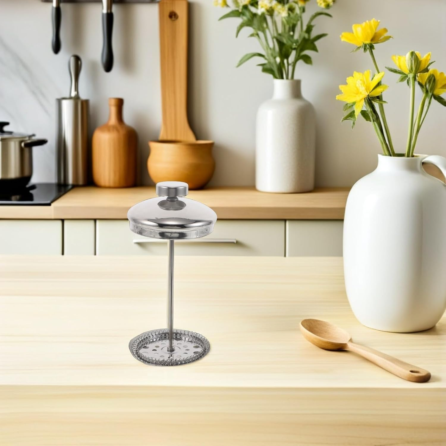 HEALEEP Stainless Steel Coffee Press Replacement Filter Screen Plunger Lid for Tea Plunger Accessories Press Tea Filter Mesh Strainer for Brewing image number 5