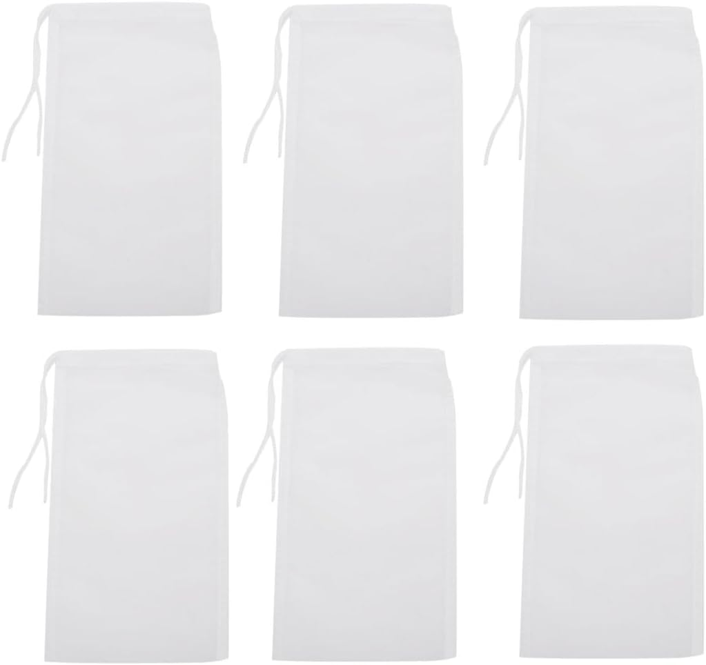 180 Micron Extra Fine Filter Media Bag, 6-Pack Reusable Nylon Drawstring Bags for Aquarium Canister Filter 、 Fish Tank(3.5"X8.2")-Weidllys image number 4