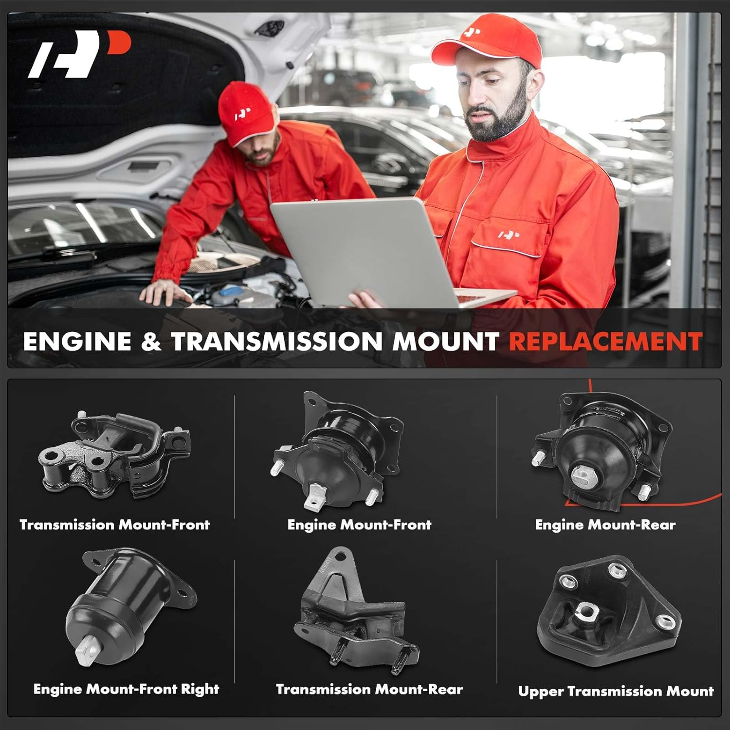 A-Premium 6PCS Engine Motor Mount and Transmission Mount Kit Automotive Replacement Parts Compatible with Honda Accord 2003 2004 2005 2006 2007 2.4L, Replace# 50830SDAA04, 50830SJAE01 image number 5