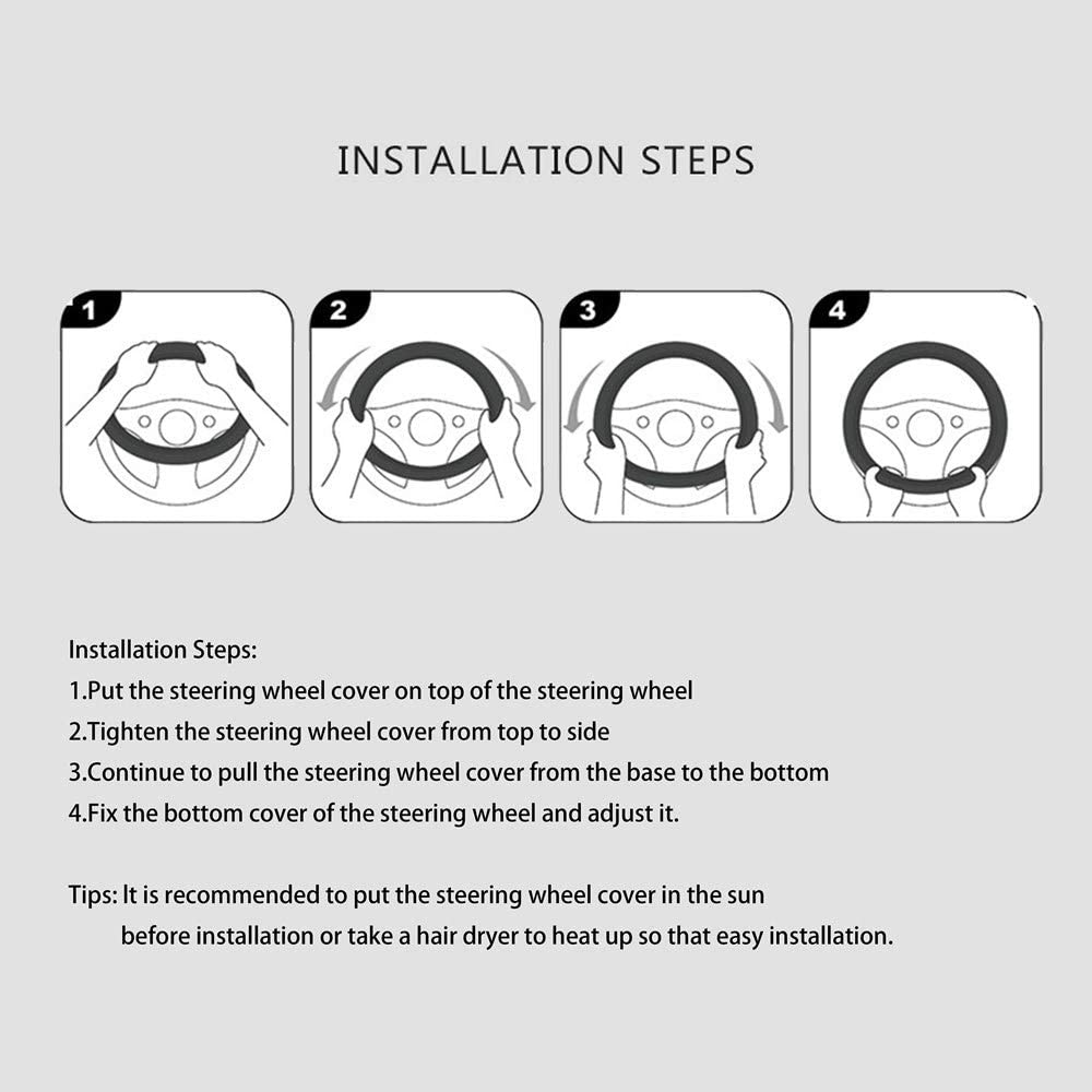 YHONGJT Soft Cute Light Pink Microfiber Leather Anti-Slip Steering Wheel Cover, Universal 15 Inch for Women Girls, Fit Vehicles, Sedans, Suvs, Vans, Trucks - G-Light Pink image number 2