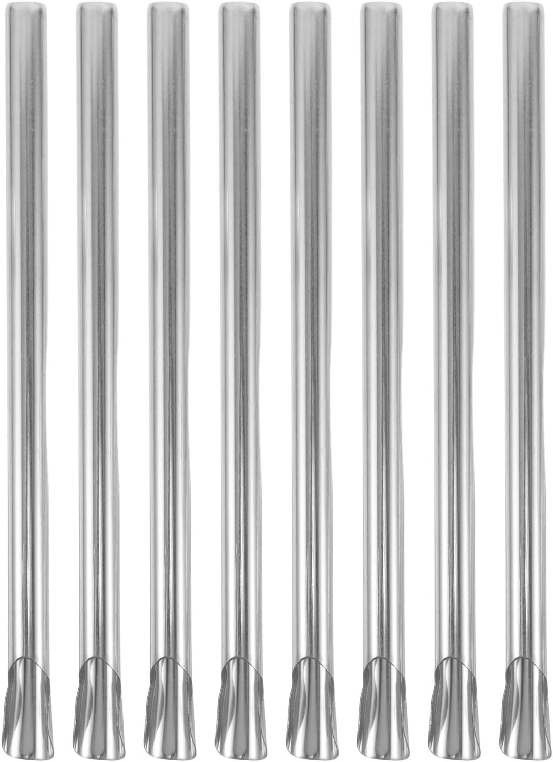 ABOOFAN 8Pcs Slushie Straws: Small Stainless Steel Straws - Reusable Smoothie Drinking Utensils for Shave ICES Shakes and Thick Slushes image number 1