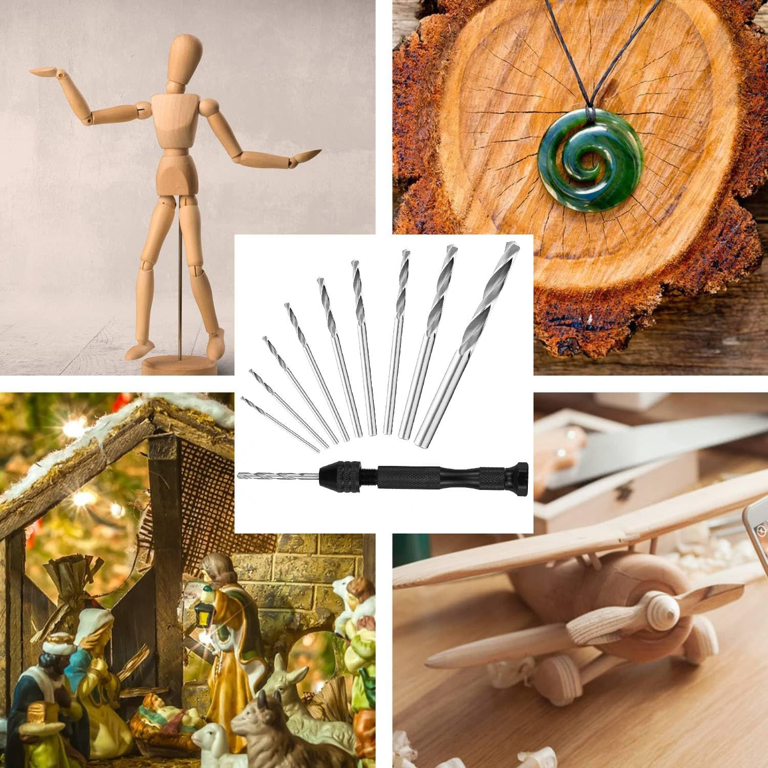 26-Piece Precision Pin Vise Hand Drill Set with Twist Drill Bits - Ideal for Craft Carving DIY, Woodworking, & Model Making(0.5-3Mm Drilling Bits) image number 4