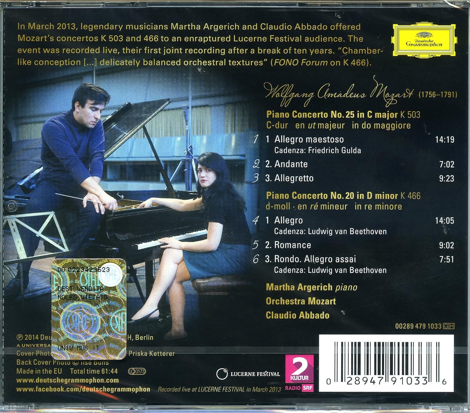 Mozart Piano Concerti 20 25