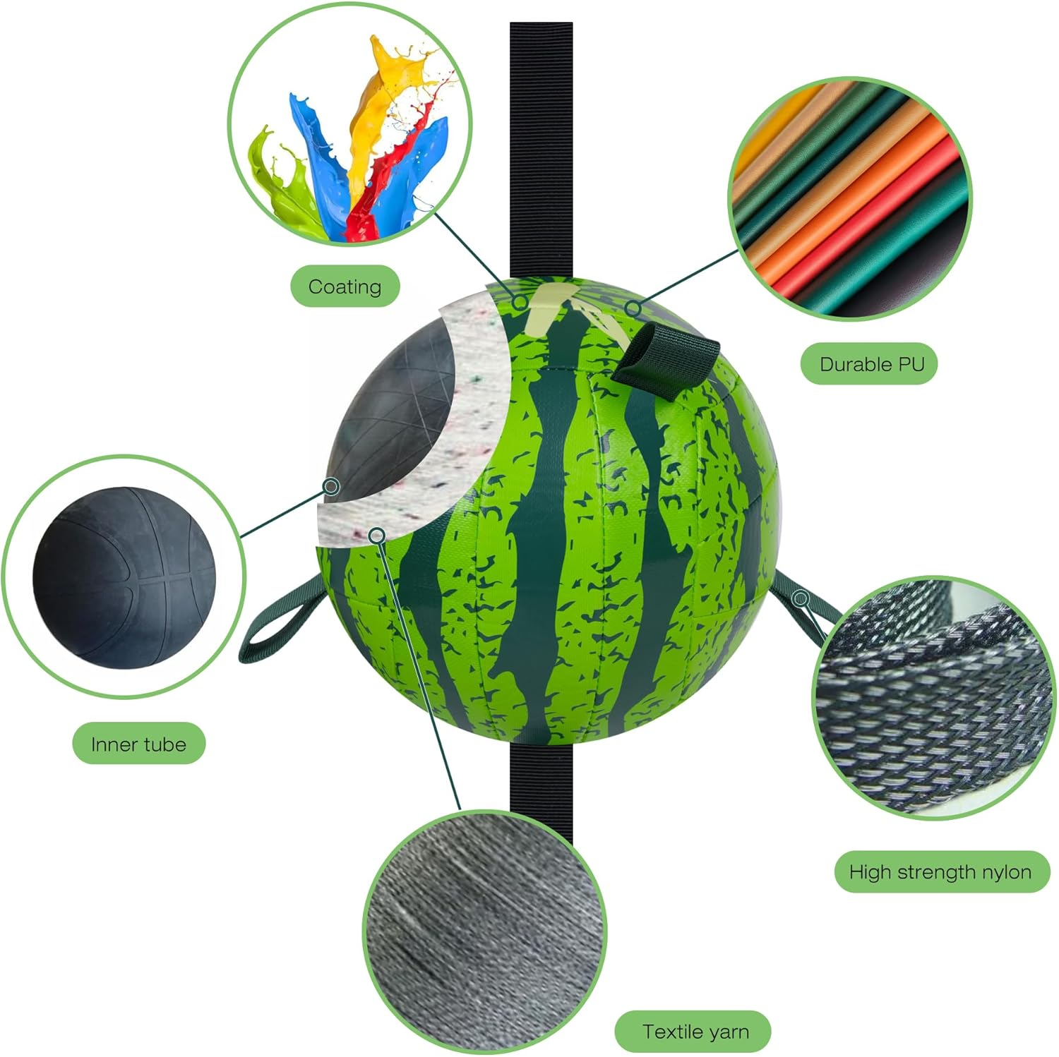 Dog Balls Toys Interactive Soccer Toy: Dog Toys with Grab Straps Tabs for Jolly, Fun Dog Water Toy for Tug for Small & Medium Dogs Ball 6.8 Inch image number 2