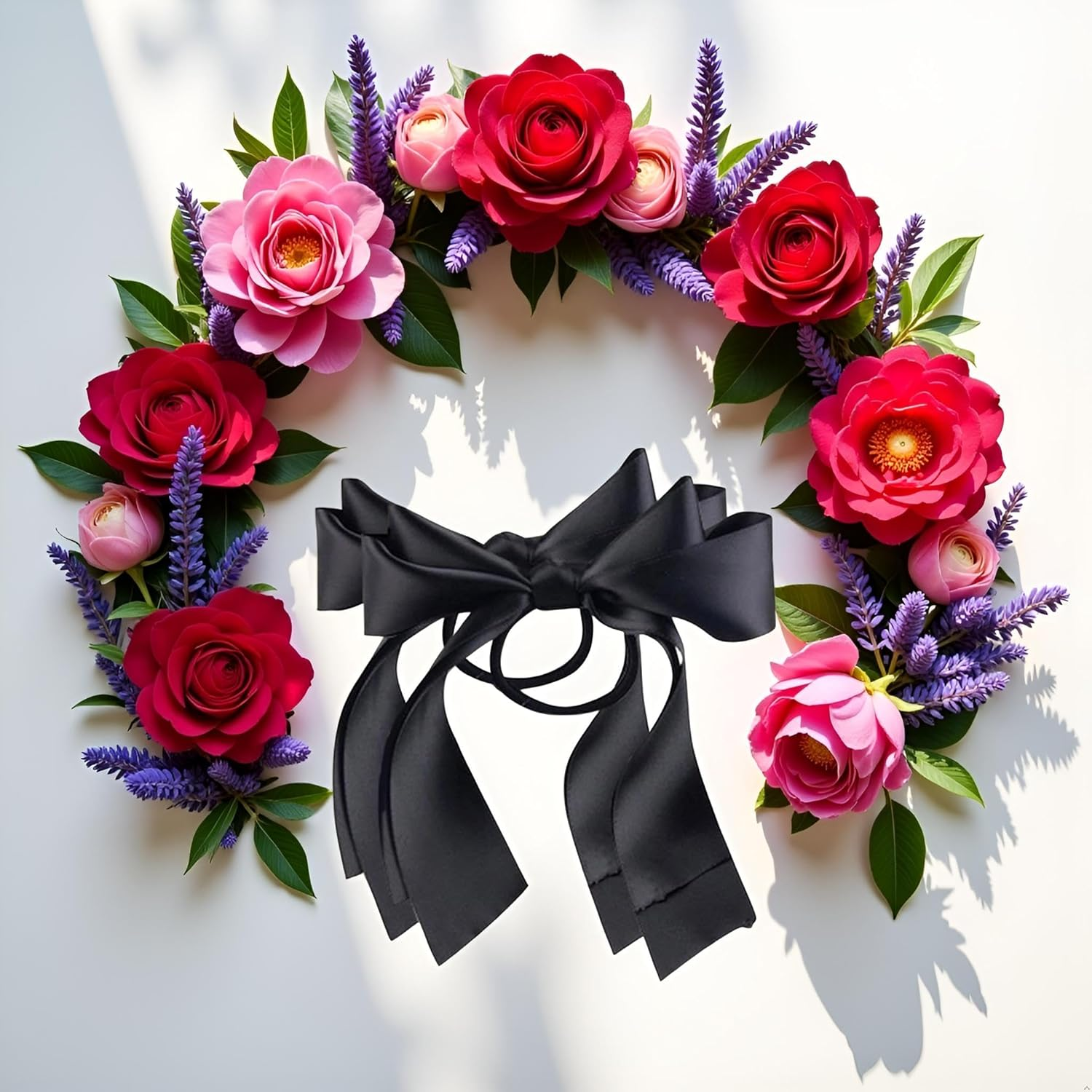 2 X Black Ribbon Rope Bowknot Hair Ties, Elastic Hair Band Girl Hair Accessories Ponytail Holders Hair Styling Accessories image number 4