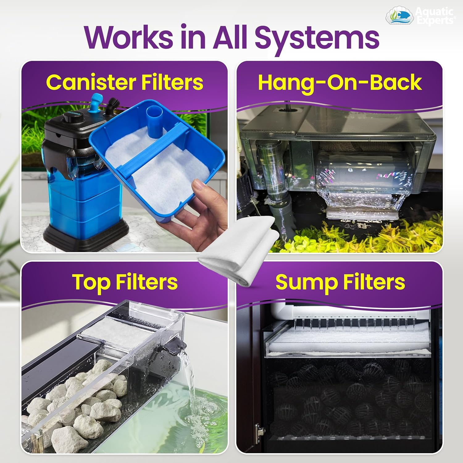 Polishing Filter Pad 100 Micron - 1 Pack -Superior Aquarium Prefilter Media - Cut to Fit 24" by 36" for Fresh Water & Saltwater Fish Tanks, Aquaculture, Hydroponics - Made in USA image number 3