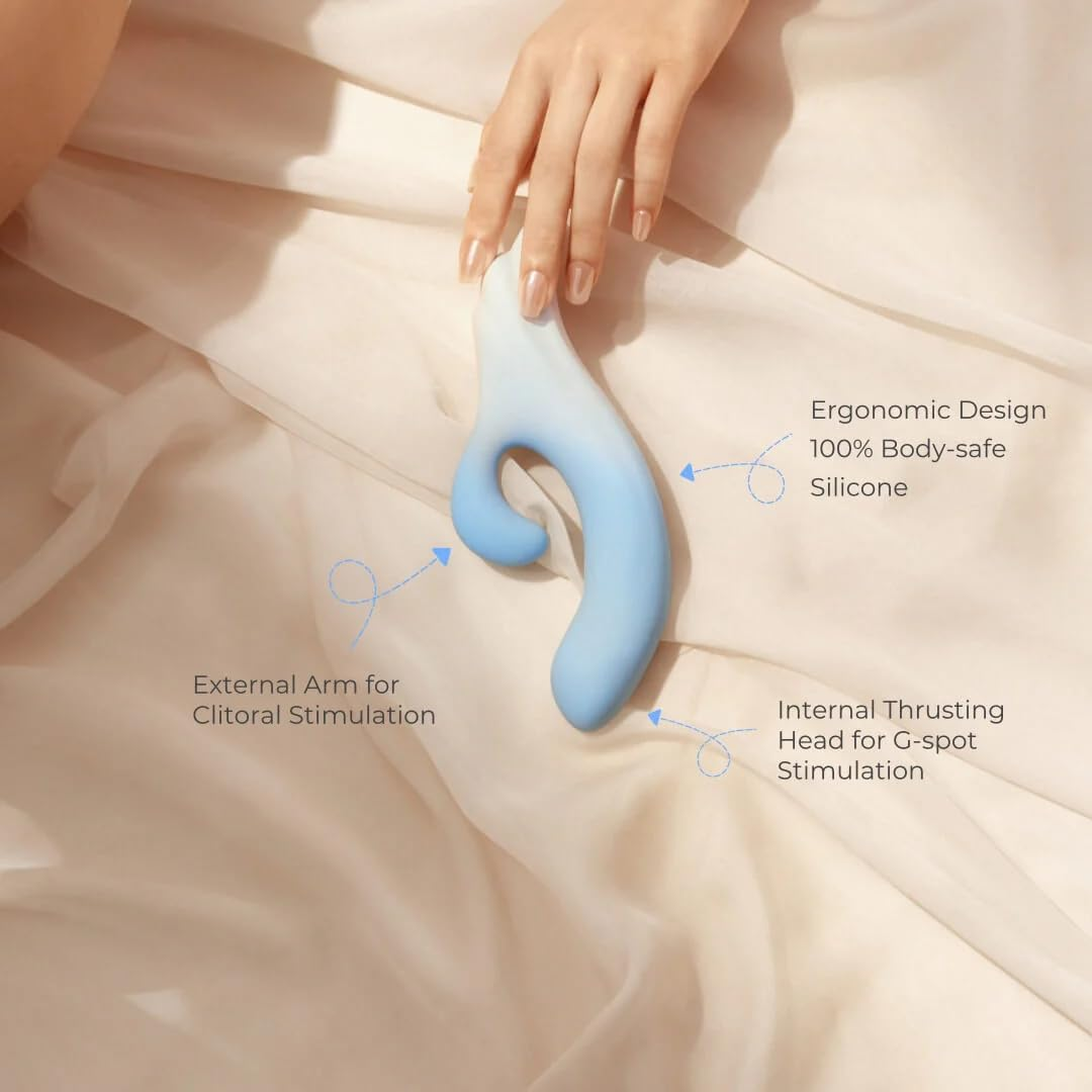 OSURGING Curved Vibrator Thrusting Dildo Sex Toys for Women, Dual Rabbit Vibrator Personal Massager, Clit & G-Spot Massager with 8 Modes and 4 Frequencies Sex Toy for Women Couples image number 5