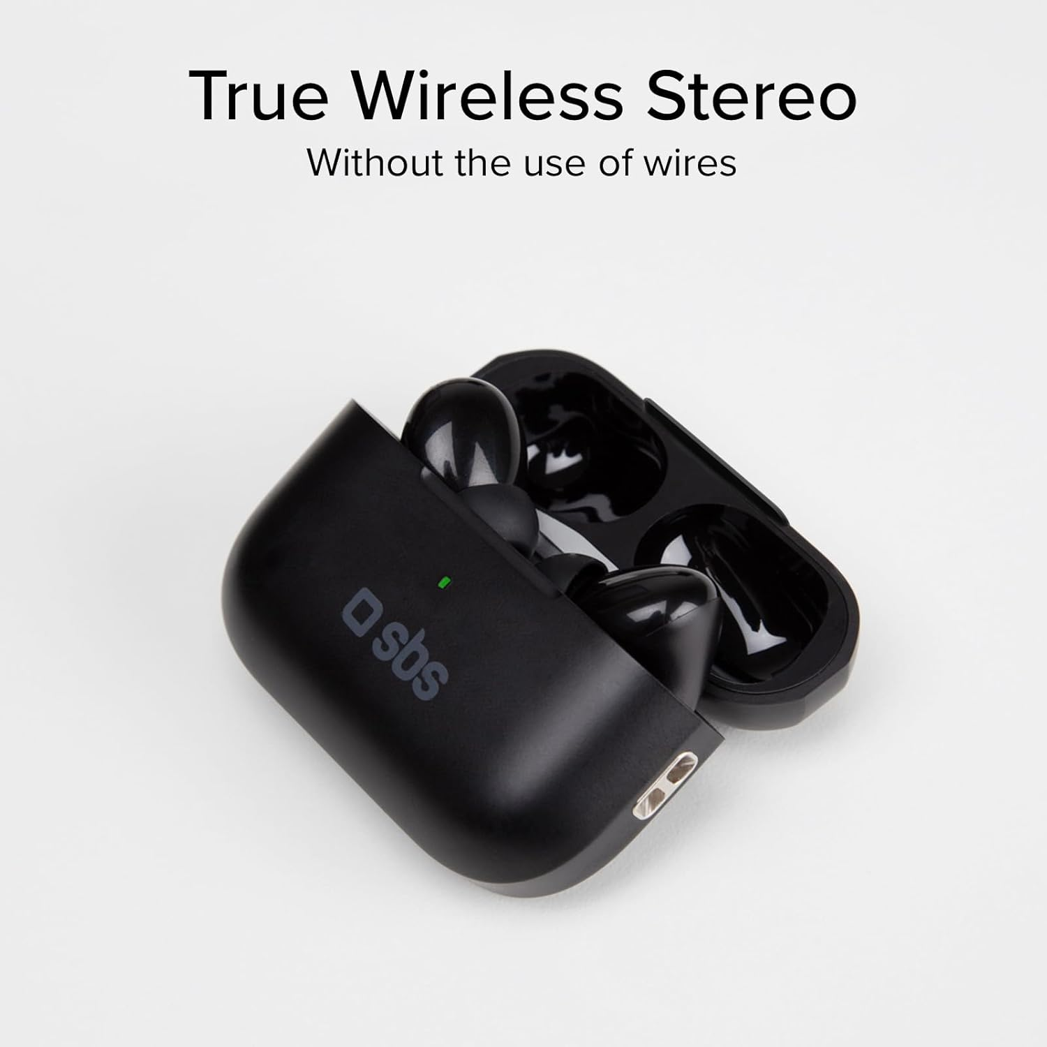 SBS Air Kab Max TWS In-Ear Headphones True Wireless Stereo Case with Wireless Charging Hall Switch Dual Leader Autonomy 5H Touch Control for Smartphone Tablet Laptop Black image number 1