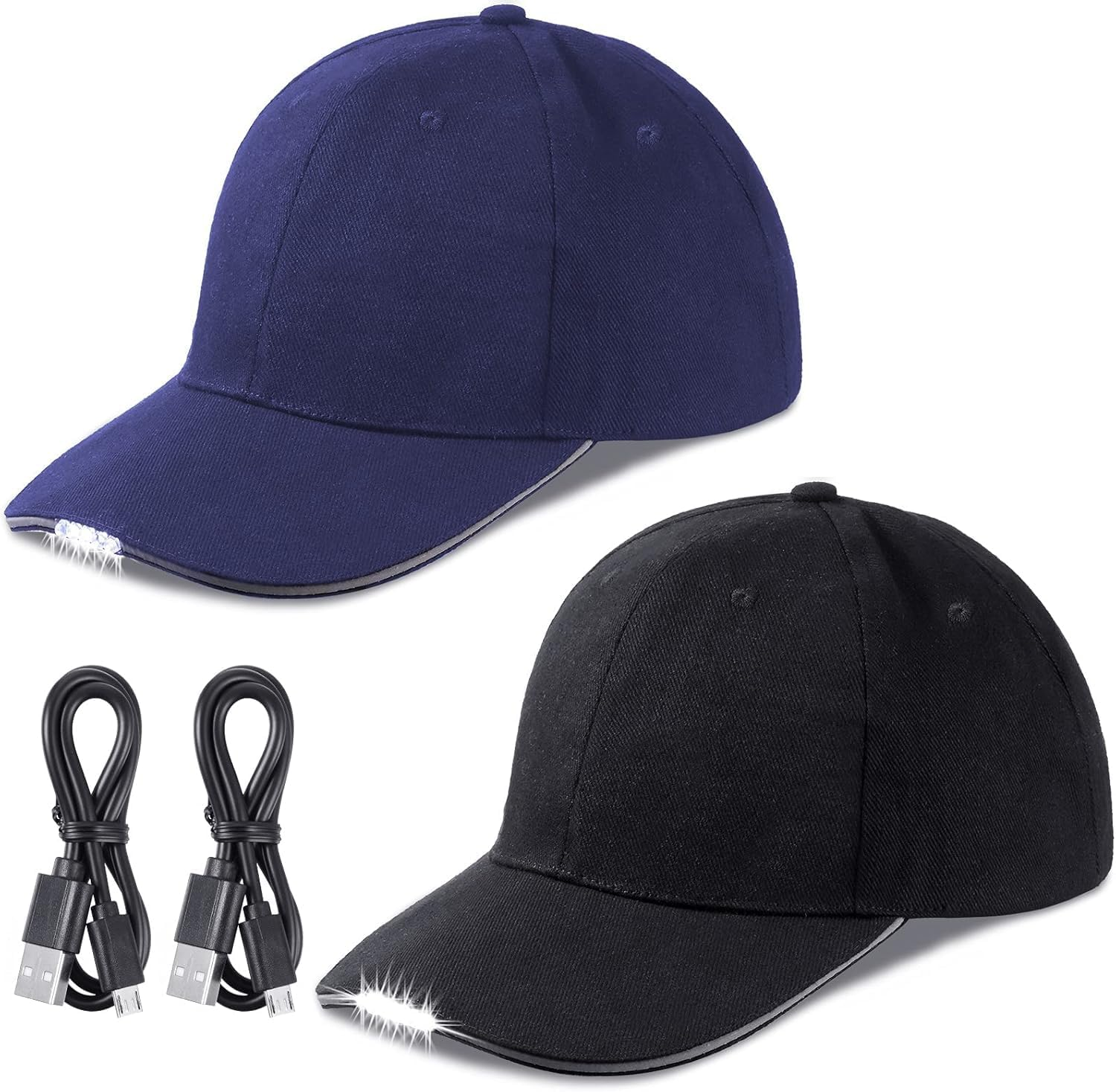 Hands-Free LED Baseball Cap 5 LED Battery-Powered Headlamp Hat, Featuring an LED Flashlight for Activities like Fishing, Jogging, Camping, and Manual Tasks.