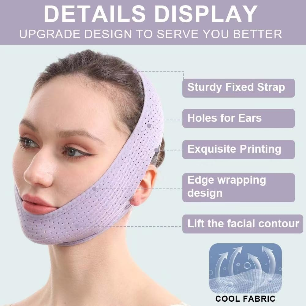 V-Line Lifting Chinstrap, V-Line Mask, Chinstrap for Sleeping, Reusable Face Strap, Chin up Patch, V-Shaped Belt, Shaped Face Mask for Sagging
