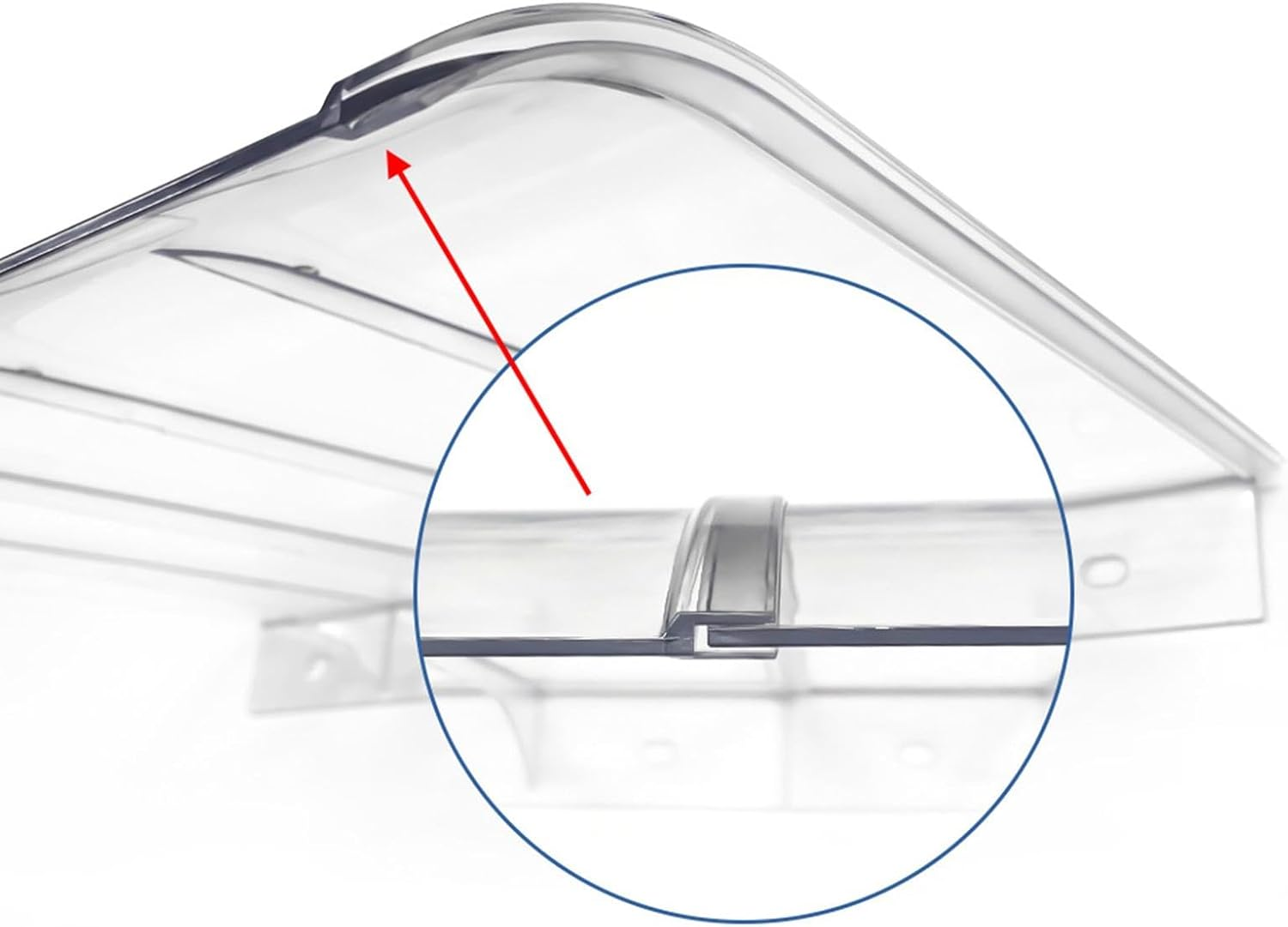 Qianly Door Awning Transparent Canopy Front Door Awning Patio Front Door Patio Awning Canopy, 40X40Cm Lxw image number 2