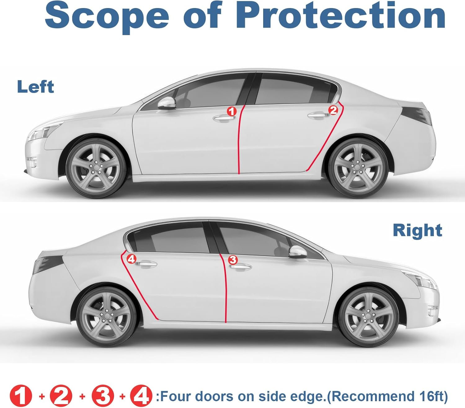 16.4 Ft Car Door Protector Edge Guards Seal, No Scratches Door Edge Guard, Durability No-Adhesive Rubber Edge Trim, Protect against Bumps Car Accessories, Suitable for Most Models image number 4