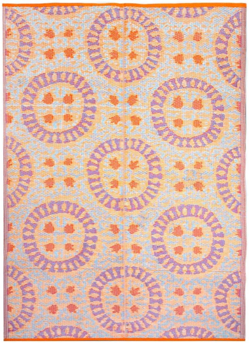 Boho Outdoor Rug | Woven Waterproof Plastic, Lightweight Mat with Geometric Pattern | for Garden, Patio, Decking, Bathroom, Utility, Picnic Folds Away for Easy Storage 180 X 120Cm image number 4